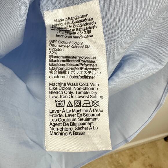 J.Crew Slim Performance Dress Shirt Classic Blue Eoe Cotton Blend Large NWT - Picture 9 of 13